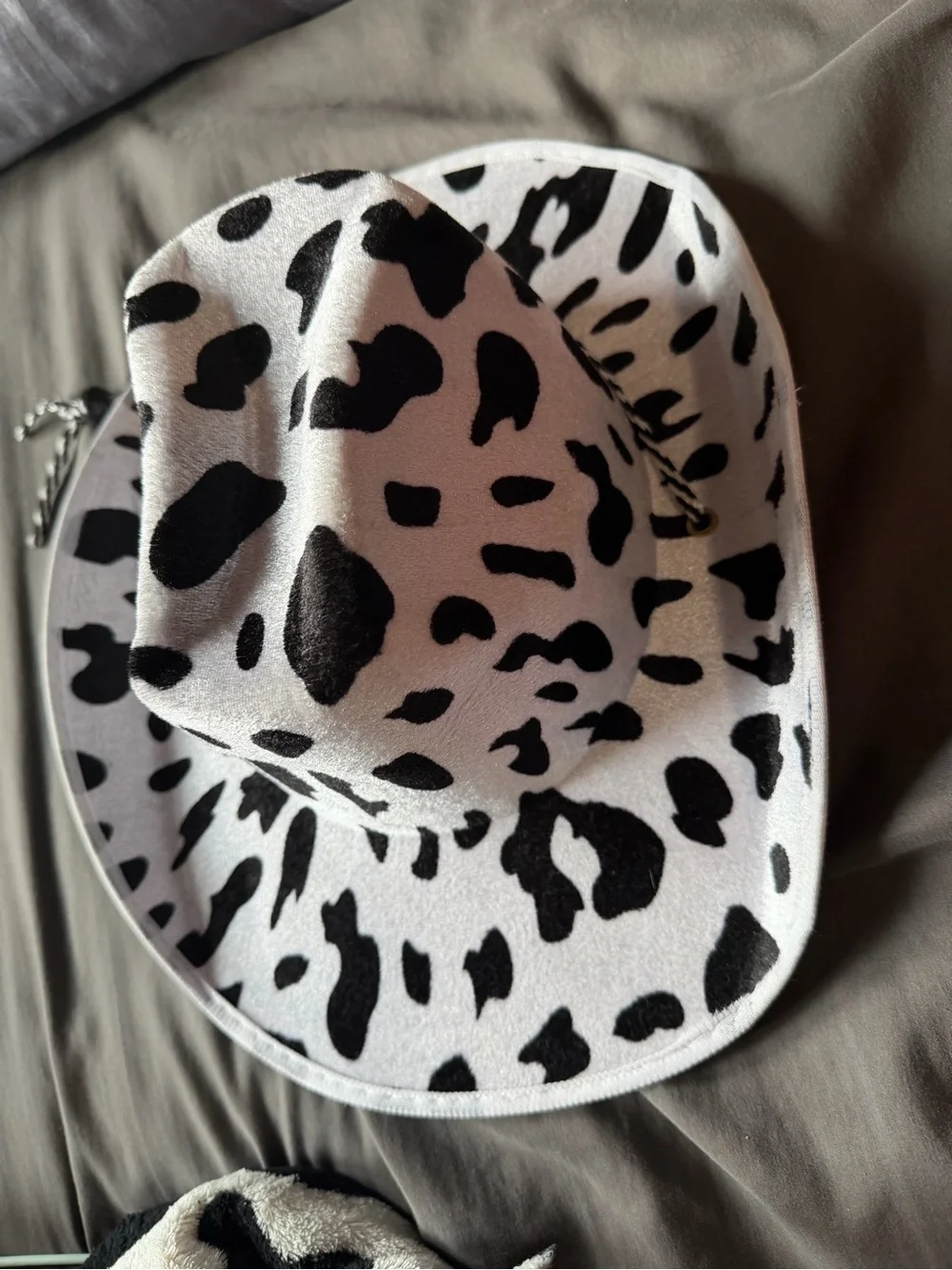 Kids Cow Print Cowboy Hat - Black and White